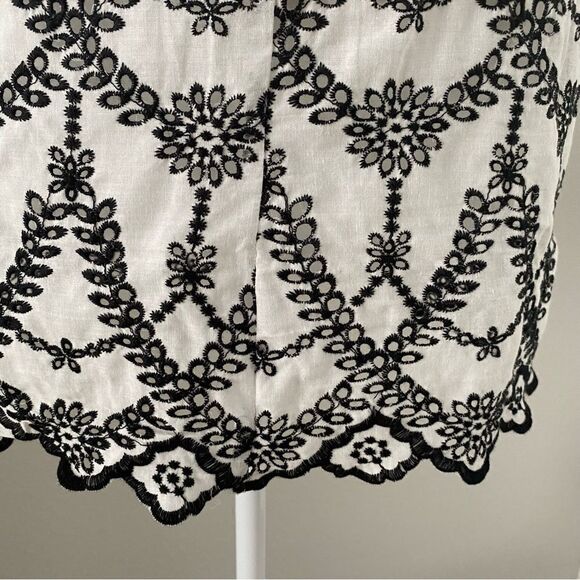 MINKPINK Harvey Mini  Skirt Black White Embroidered Floral Revolve SZ S NWT - Picture 6 of 16